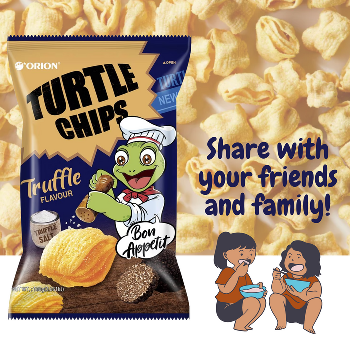 Orion Korean Snack Turtle Chips Truffle Salt flavor 3 bags x 160g - 4 Layers of Crunchy Goodness!