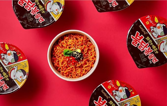 SAMYANG Buldak Korean Spicy Chicken Flavored Big Bowl Instant Noodle (4pk x 105g) - Try the Viral Fire Noodle Challenge!