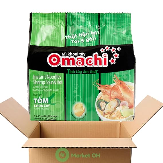 Omachi Golden Potato Vietnamese Instant Noodles - Hot and Sour Shrimp 5pk x 78g