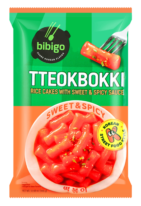 BIBIGO Tteokbokki Sweet & Spicy Rice Cakes Meal Kit 1 Pack 12.69 oz each