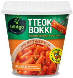 CJ Bibigo Tteokbokki Rice Cakes with Sweet & Spicy Sauce 125g