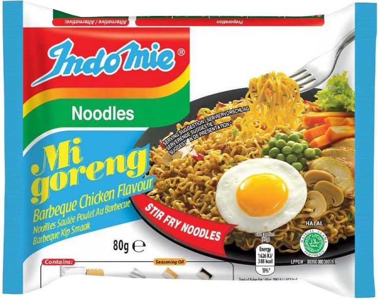 Indomie Instant Stir Fry Noodles BBQ Chicken Flavor - 5 pack