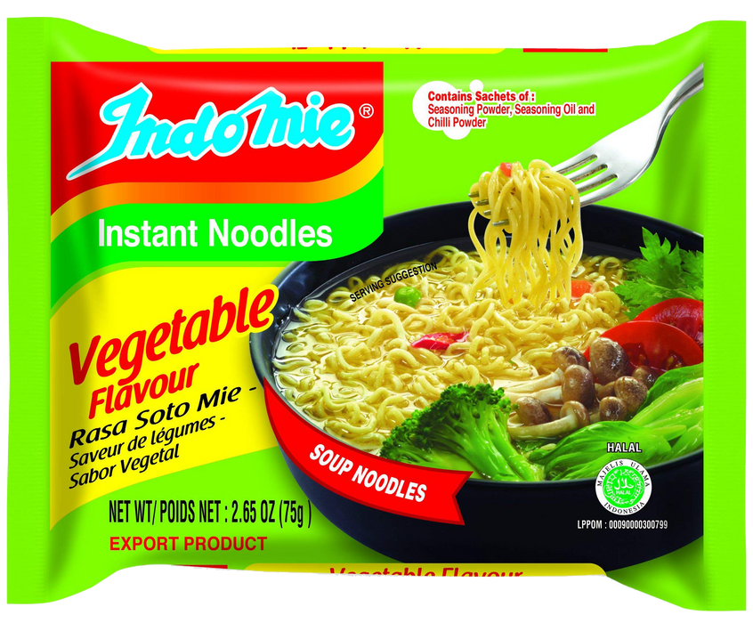 Indomie Instant Soup Noodles Vegetable Flavor - 5 pack