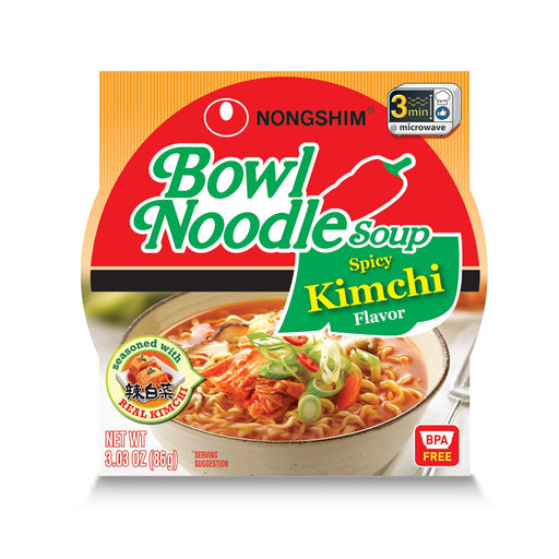 Nongshim Bowl Noodle Soup Spicy Kimchi Flavor 3.03oz