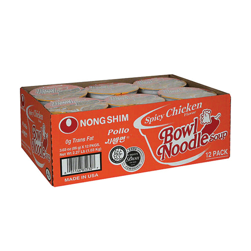 Nongshim Bowl Noodle Soup Spicy Chicken Flavor 3.03oz x 12
