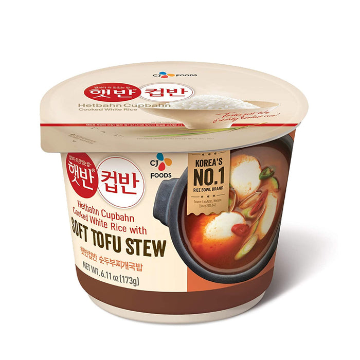 CJ Cupbahn Hatbahn Cooked White Rice With Soft Tofu Stew 173g