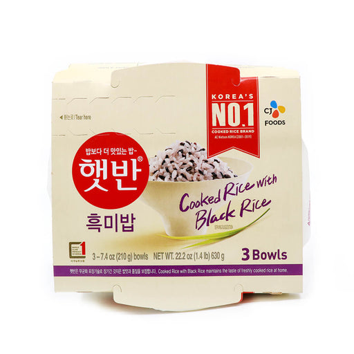 CJ Cooked Rice With Black Rice 3 Bowls 22.2oz