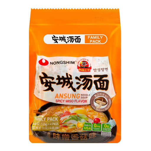 Nongshim Ansung Tang Myun Spicy Miso Noodle Soup 4 pack 17.64 oz