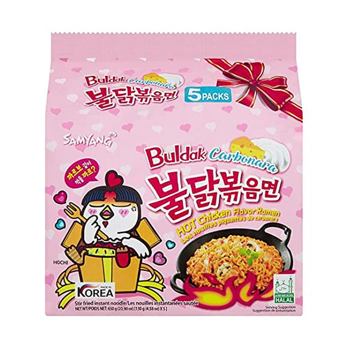 Samyang Hot Chicken Flavor Ramen Buldak Carbonara Instant Noodles, 4 x 